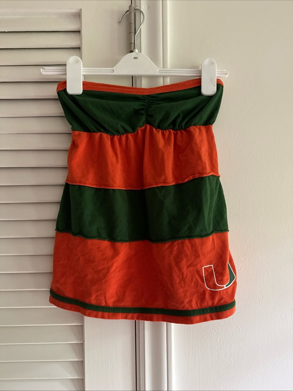 Miami Hurricanes Women’s Top Sleeveless Orange & Green Stripes By Klutch SZ S
